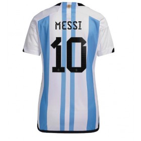 Damen Fußballbekleidung Argentinien Lionel Messi #10 Heimtrikot WM 2022 Kurzarm
